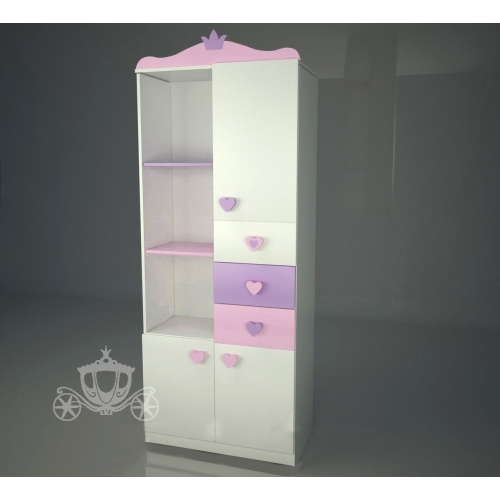 Шкаф-стеллаж "Золушка pink"